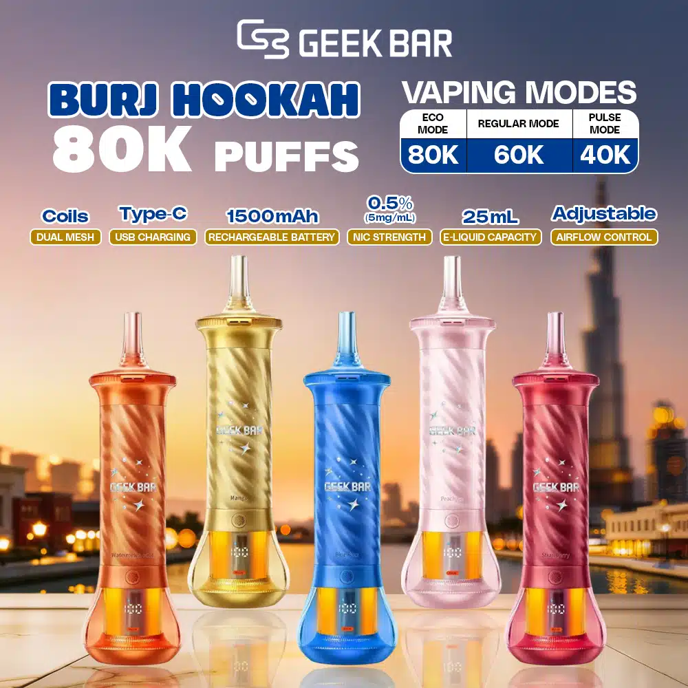 Geek Bar Burj 80000 Puffs Disposable Hookah Vape