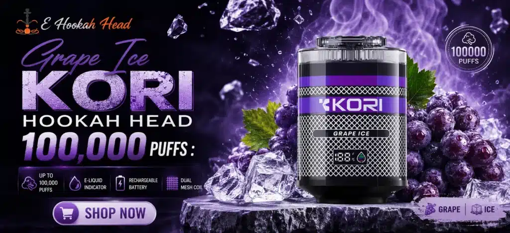 Grape Ice Kori Hookah Head 100,000 Puffs featured product banner