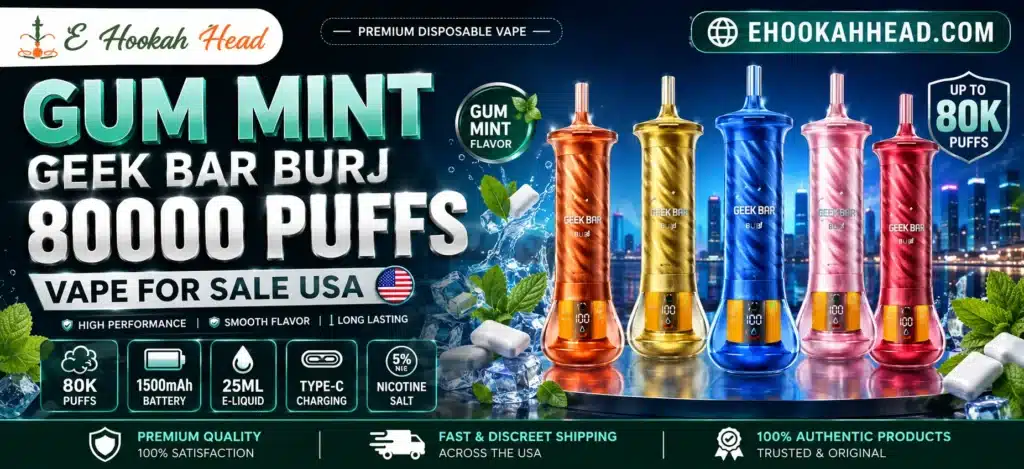 Gum Mint Geek Bar Burj 80000 Puffs Vape for Sale USA – E Hookah Head