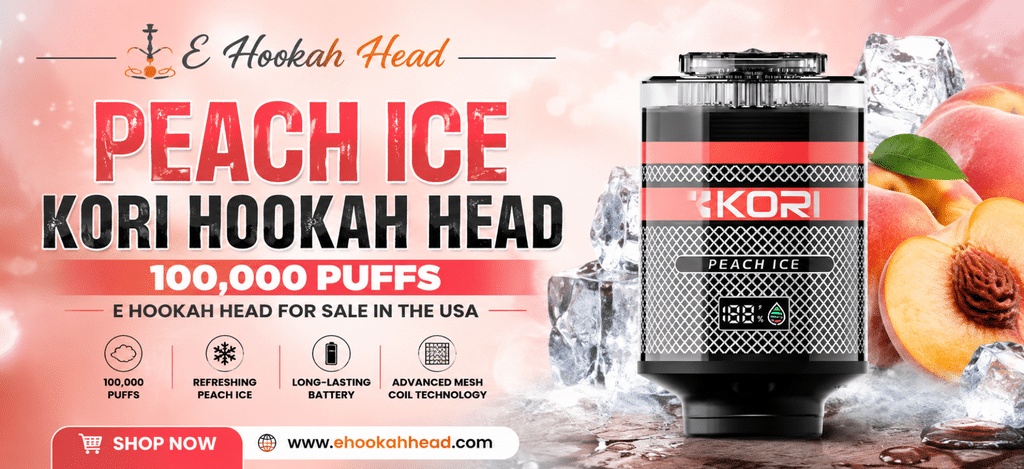 Peach Ice Kori Hookah Head 100,000 Puffs — E Hookah Head for Sale in the USA