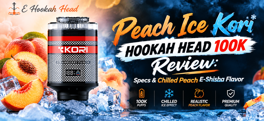 Peach Ice Kori Hookah Head 100K Review with Chilled Peach E-Shisha Flavor