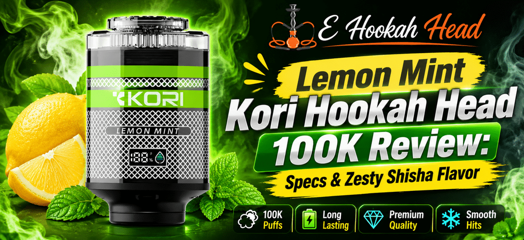 Lemon Mint Kori Hookah Head 100K featuring a fresh lemon mint design and product specifications.